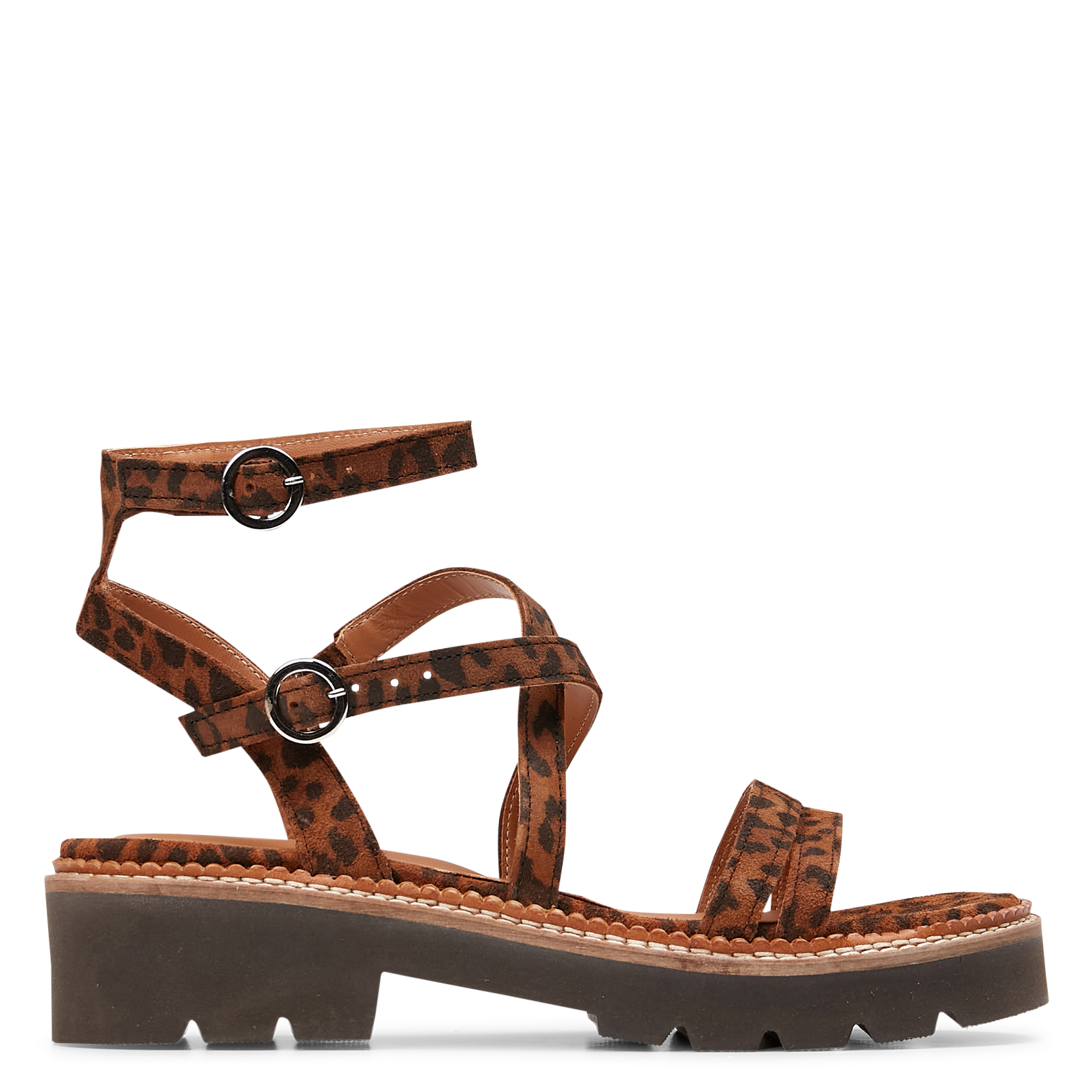 INES - Sandales en cuir | Marron