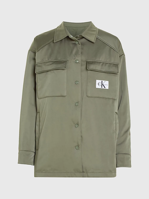 Jaqueta camisa de cetim dupla face