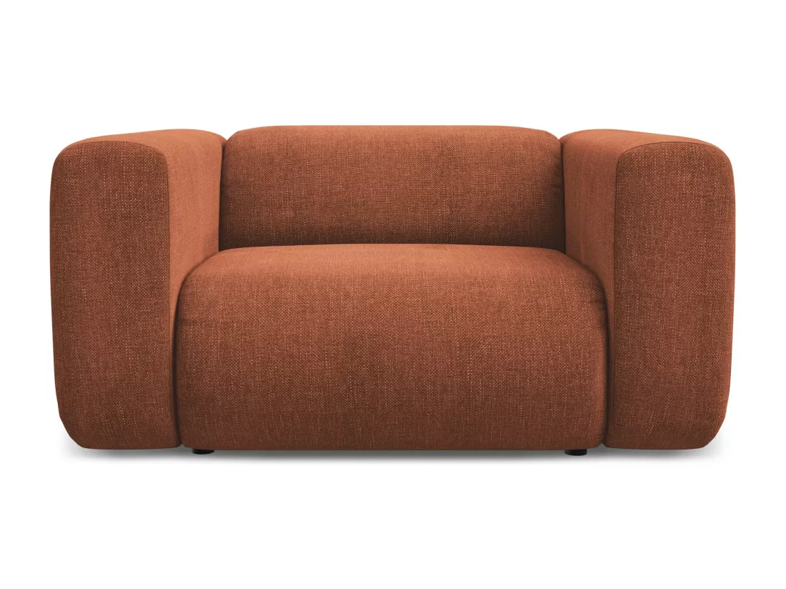 Fauteuil en Chenille - terre cuite - EKAHI