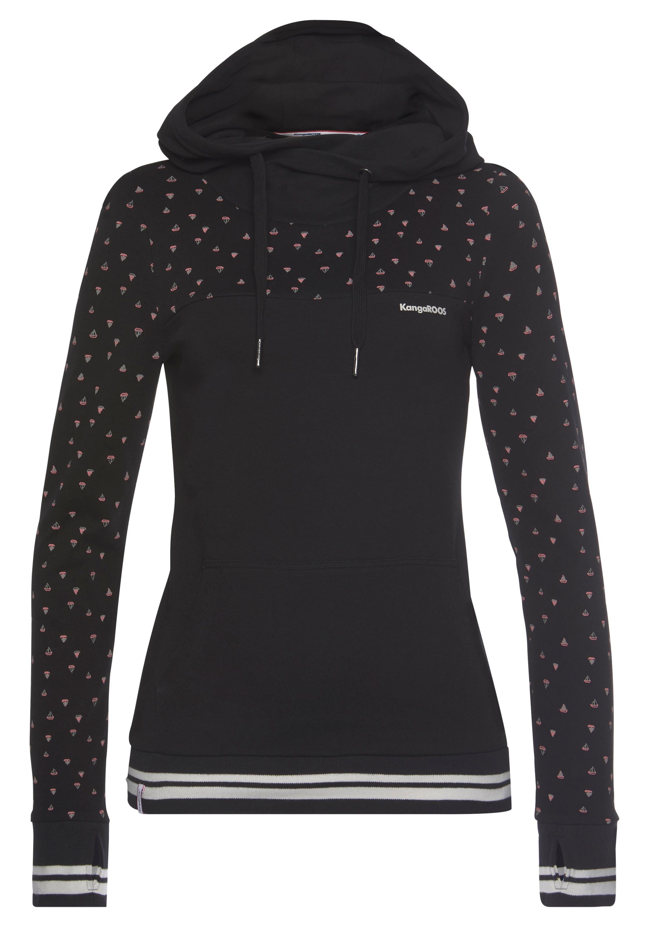 KangaROOS Hoodie , Langarm,  figurbetonter Schnitt,  aus Baumwolle,  mit Kapuze