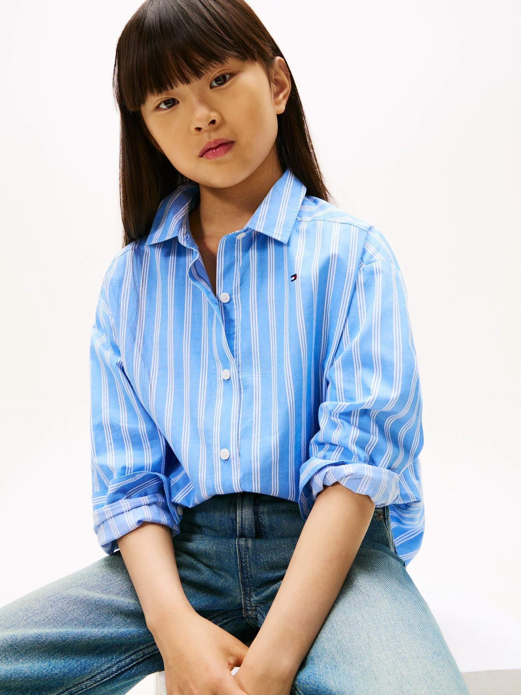 Tommy Hilfiger Varsity Relaxed Fit Stripe Poplin Shirt