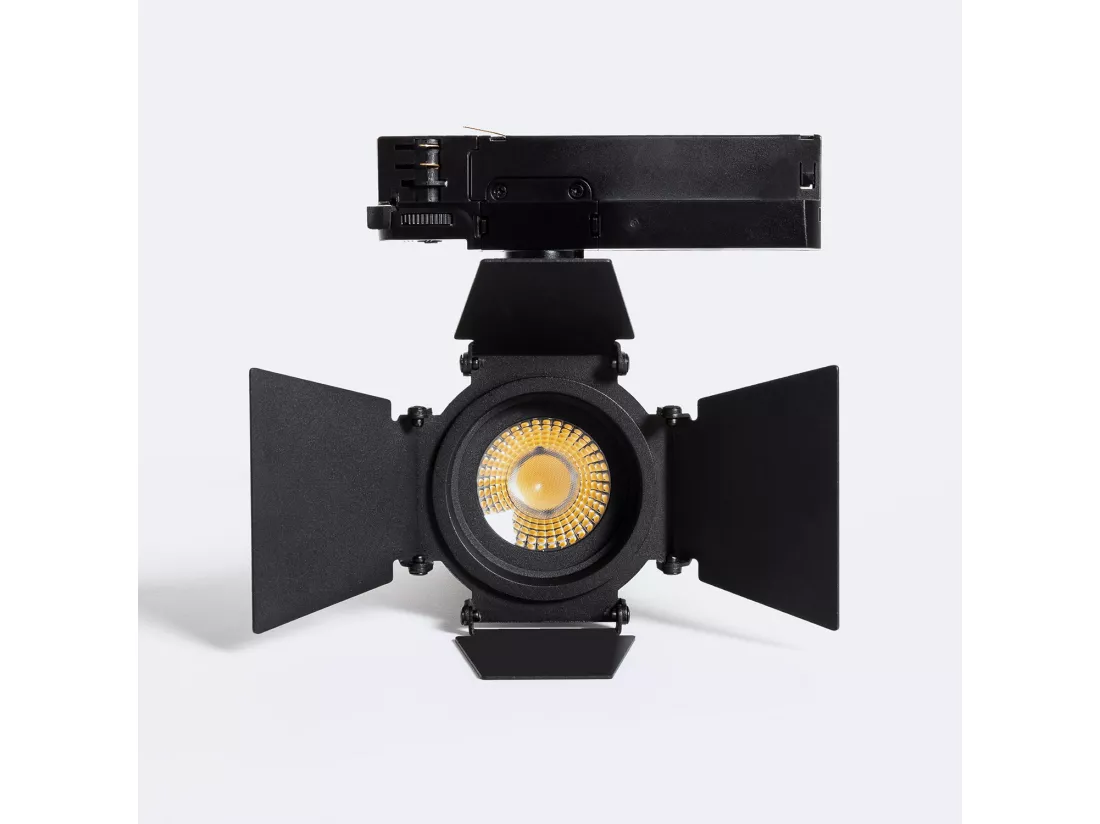 Spot LED Fasano Cinéma 30W CCT pour Rail Triphasé Dimmable Noir (2700K - 3200K - 4000K) Sélectionnable