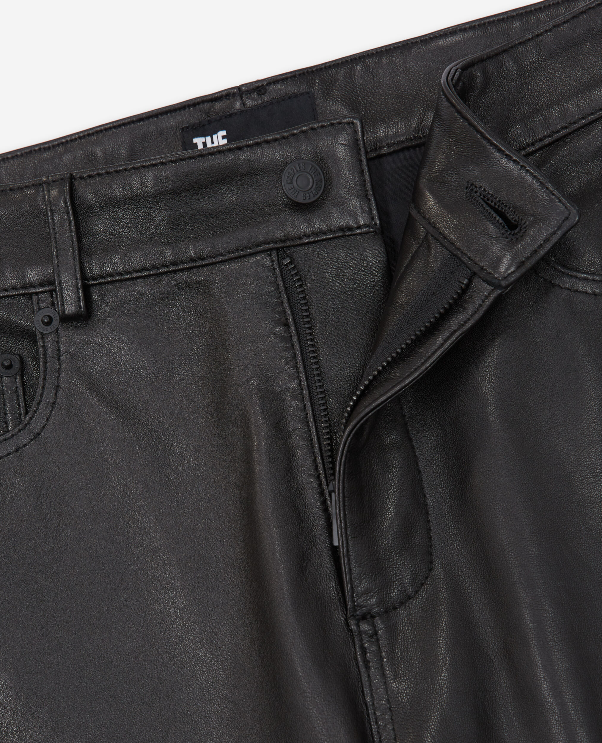 Pantalon slim en cuir noir