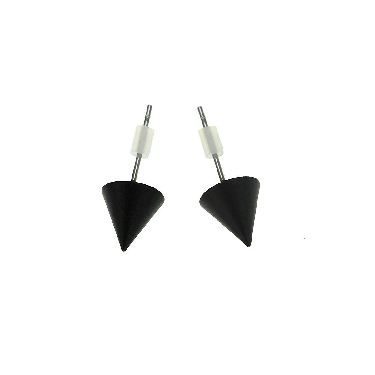 Boucles d'oreilles pointe noire et strass