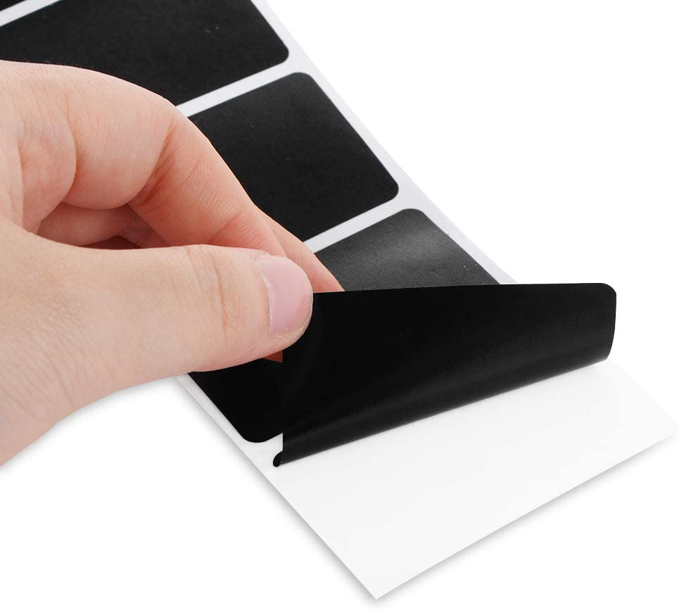 (1 Rolle à 150Stk.) 6x4cm Etiketten Kreide Tafel im Schiefer Look Selbstklebende Aufkleber - Schwarz
