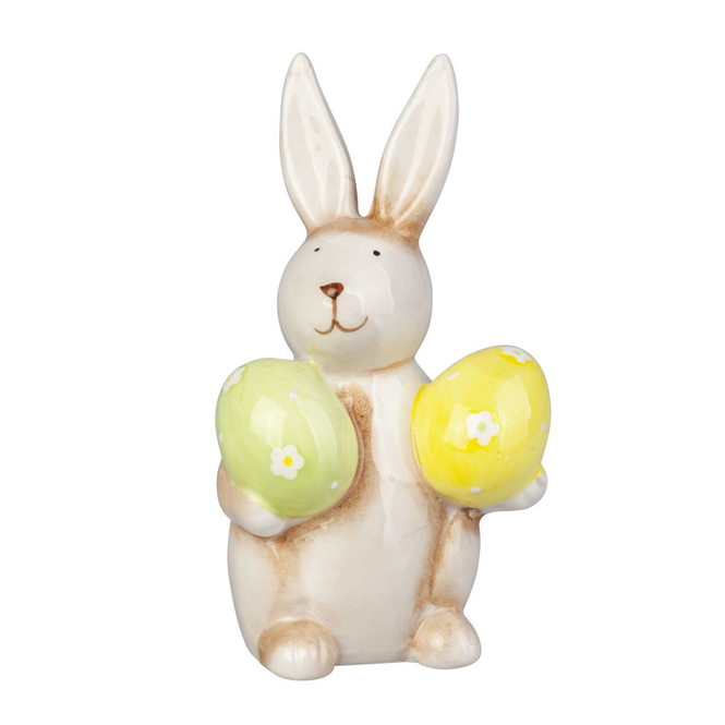 Hase mit 2 Ostereiern - aus Dolomit - ca. 8 x 6 x 13,5 cm