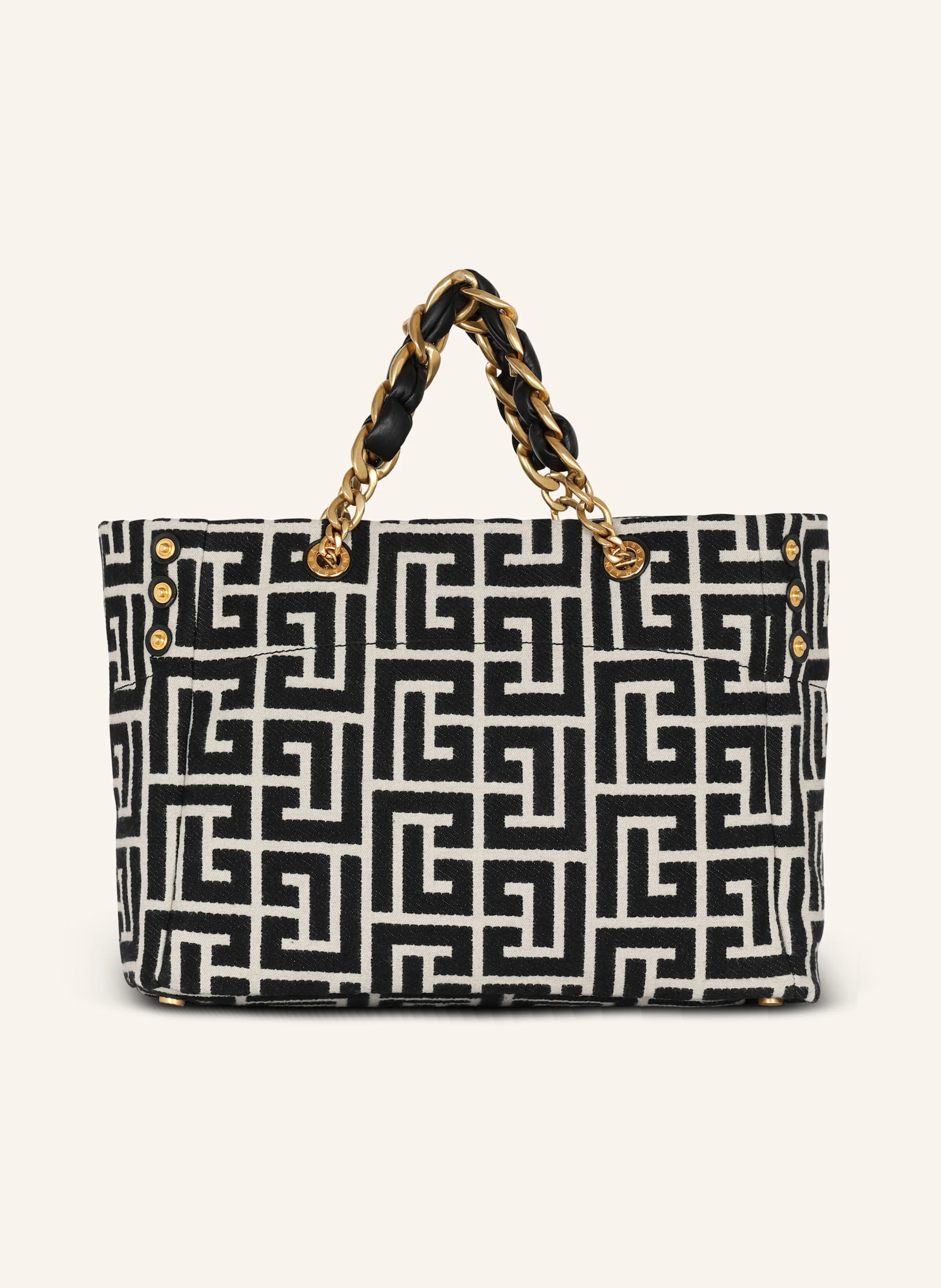 BALMAIN Shopper 1945 Soft aus Monogramm-Jacquard-Canvas