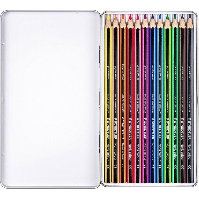 Crayon de couleur Staedlter Noris Colour 185 - Boîte métal de 12