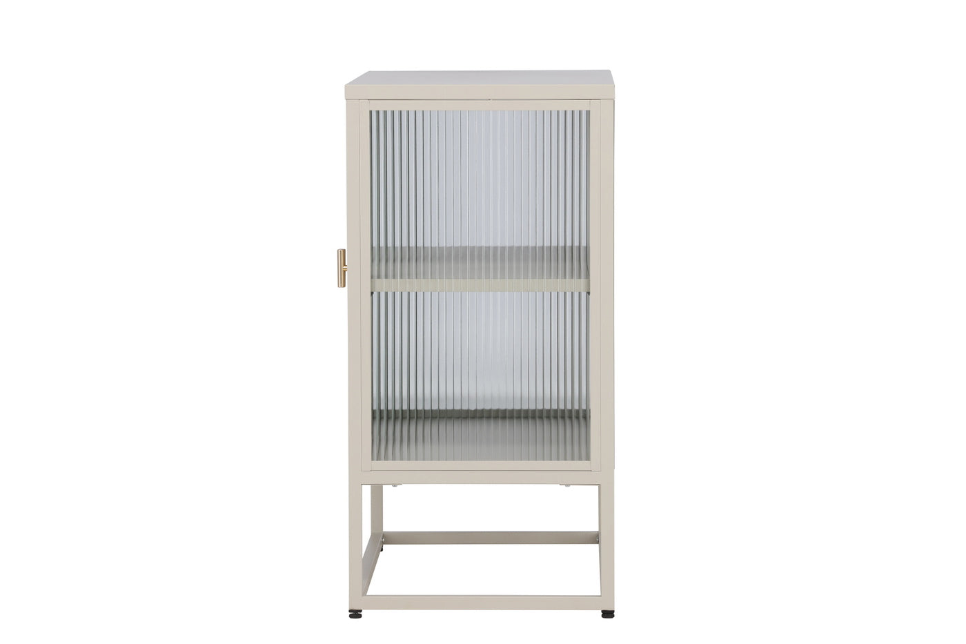 FjÃ´rd - Dressoir Beige Metaal|Glas - 70x40x80cm - Garis