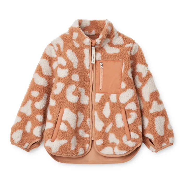 Liewood Veste Nolan Polaire Leopard | Rose pêche