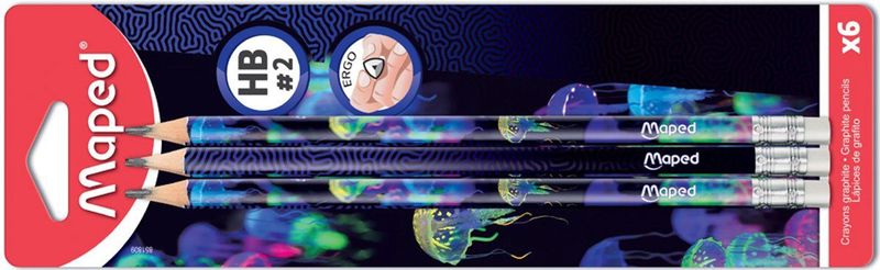 Maped - 6x Ergonomische Driekantige Potloden - Deepsea Paradise - HB Medium