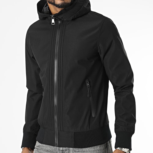 Veste Zippée A Capuche Noir