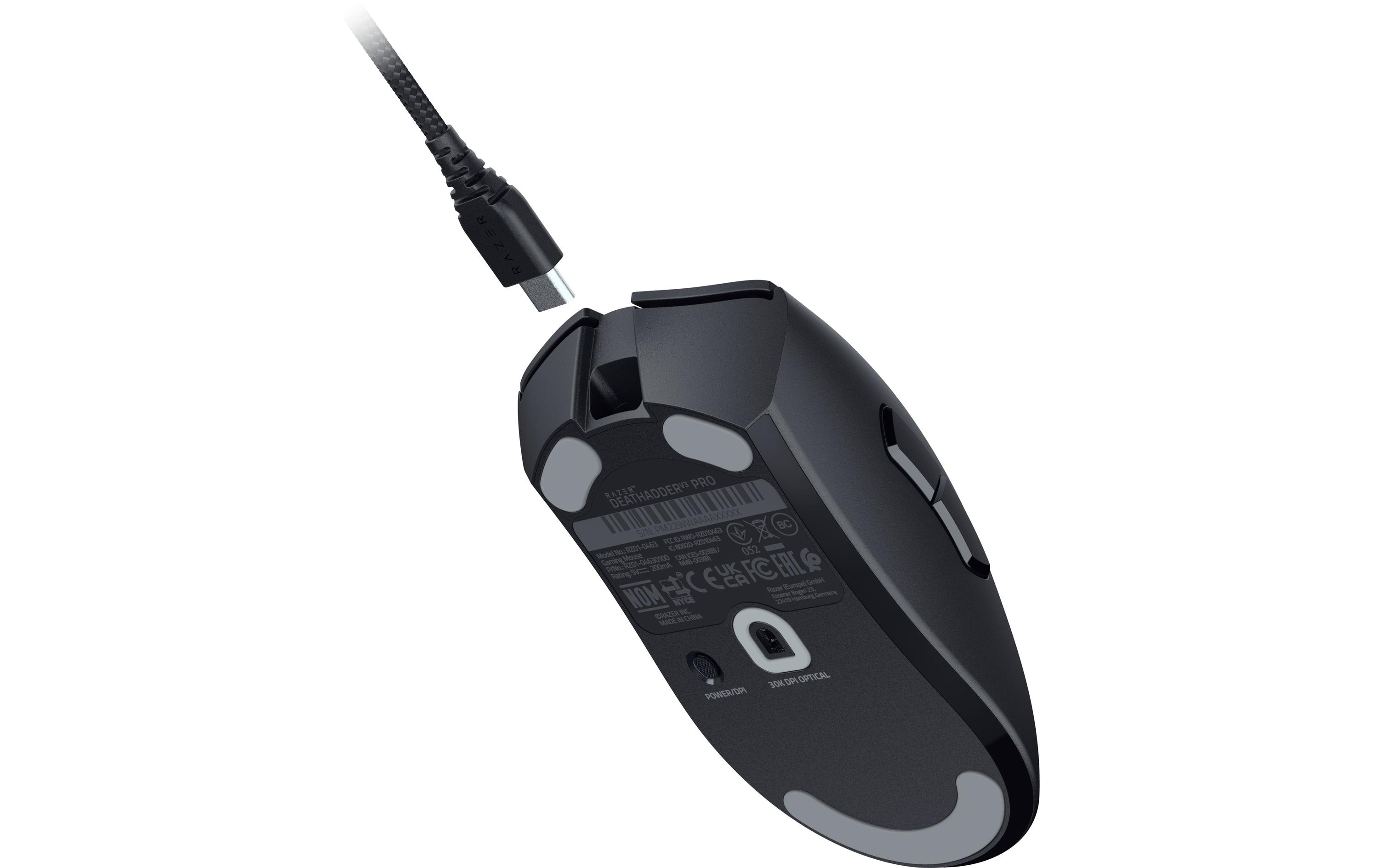Gaming-Maus DeathAdder V3 Pro Schwarz<br>Leichte, kabellose Gaming-Maus mit 30'000 dpi und einer Batterielebensdauer von bis zu 90 Stunden