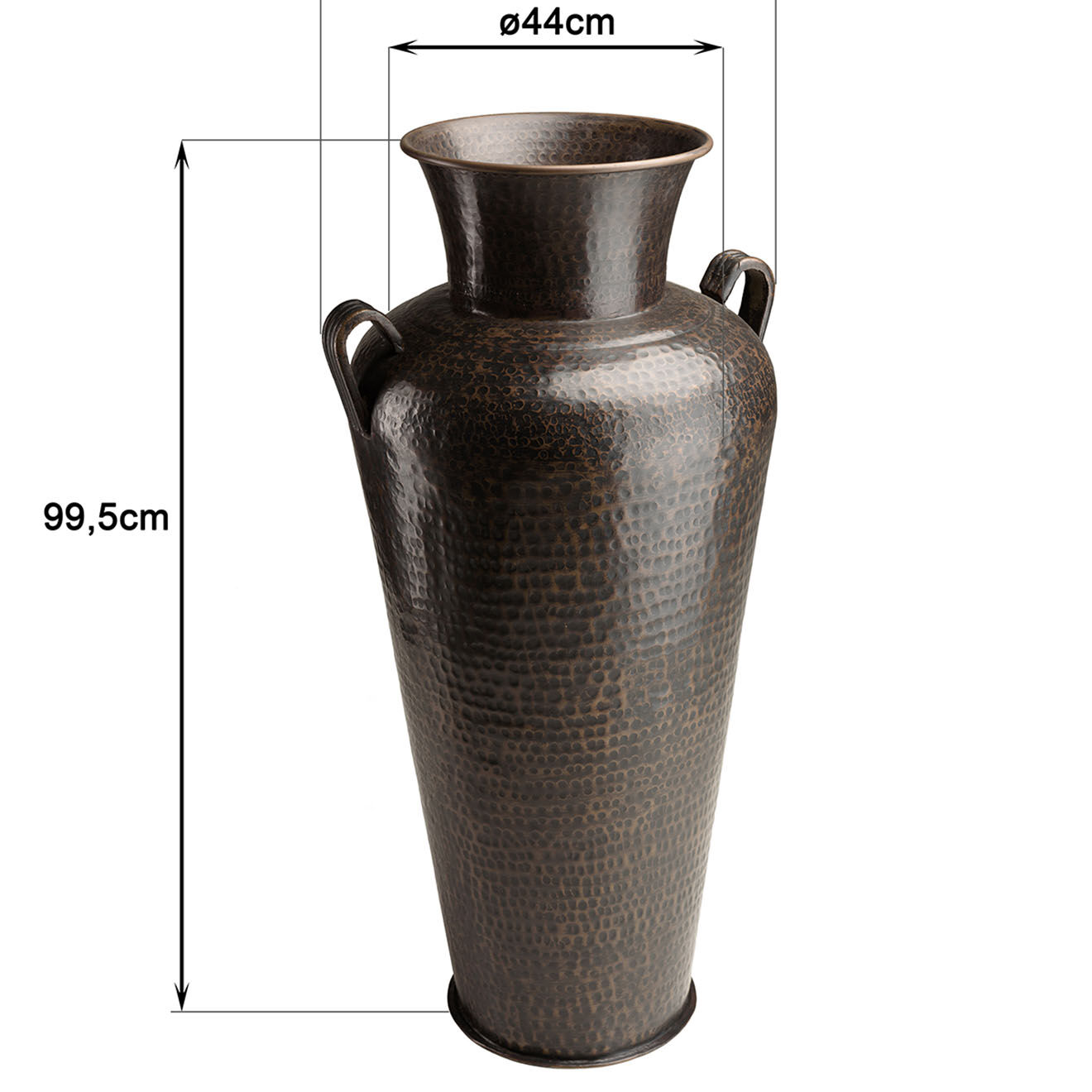 Macabane Vase avec anses Honoré cuivre noir antique - 49x44x99.5 cm