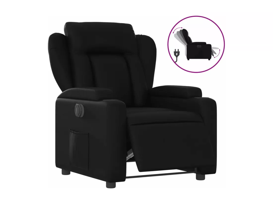 Fauteuil inclinable électrique Noir Similicuir