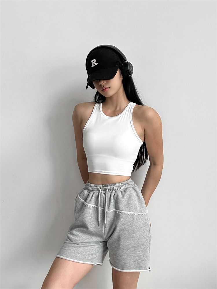 Arigne - Ronde hals racerback effen sportbeha top
