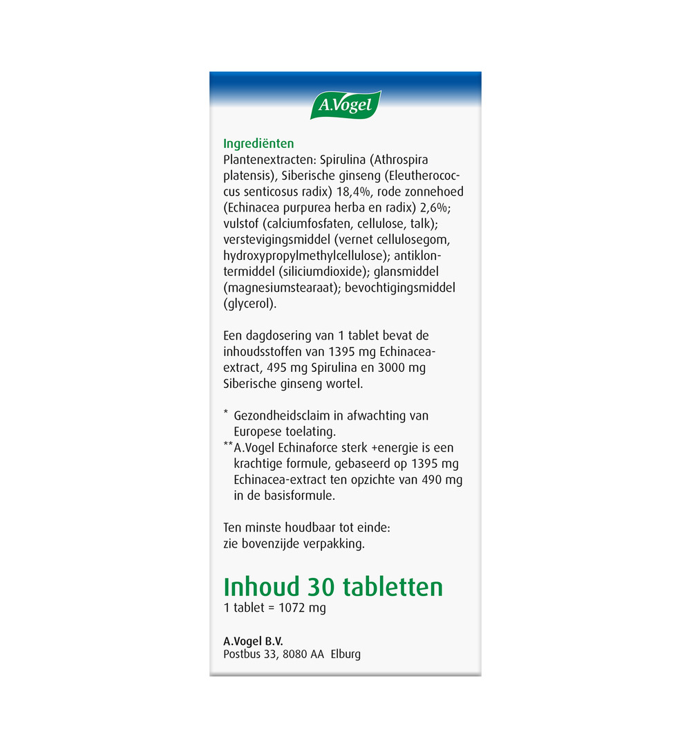 A.Vogel Echinaforce Tablet Sterk & Energie (30 Tabletten)
