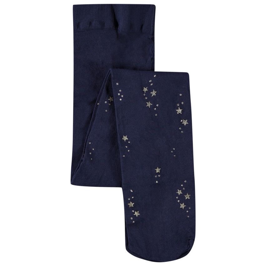 Collant fin imprimé étoiles pour bébé fille - Bleu marine