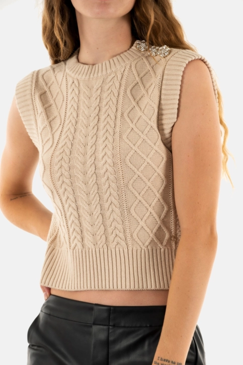 pull léger guess jeans sabine jewel btn a90f cemento