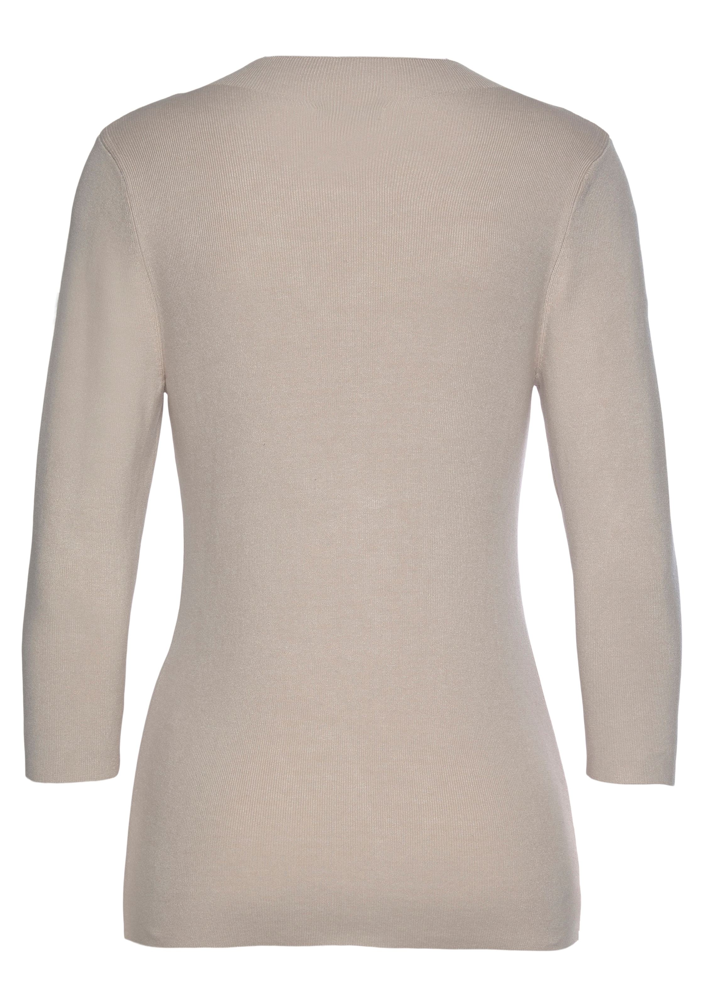 LASCANA 3/4 Arm-Pullover , in leichter Strickqualität, figurbetonter Strickpullover, Basic