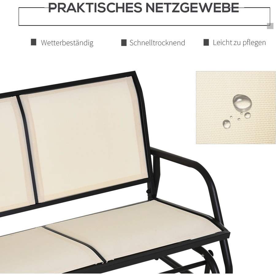 Outsunny Sitzbank mit Schaukelfunktion beige