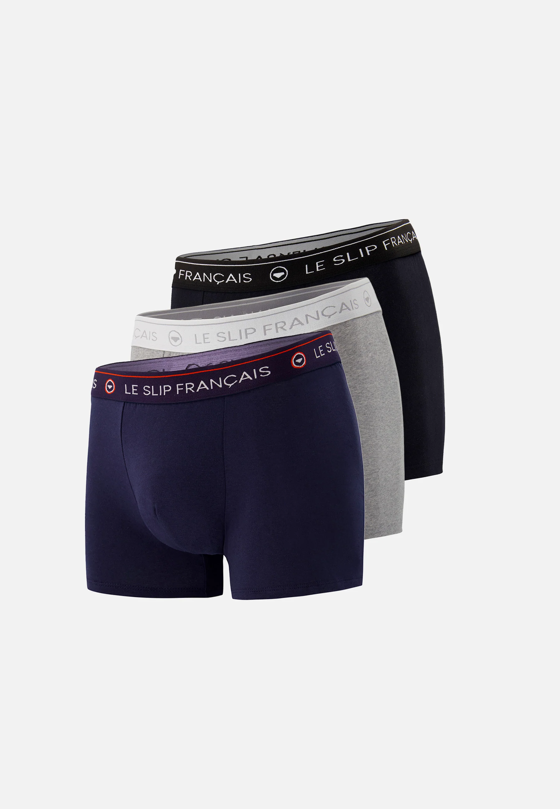 Trio de boxers en coton-Pack Trio Boxer Redoutable Marine Noir Gris Chiné