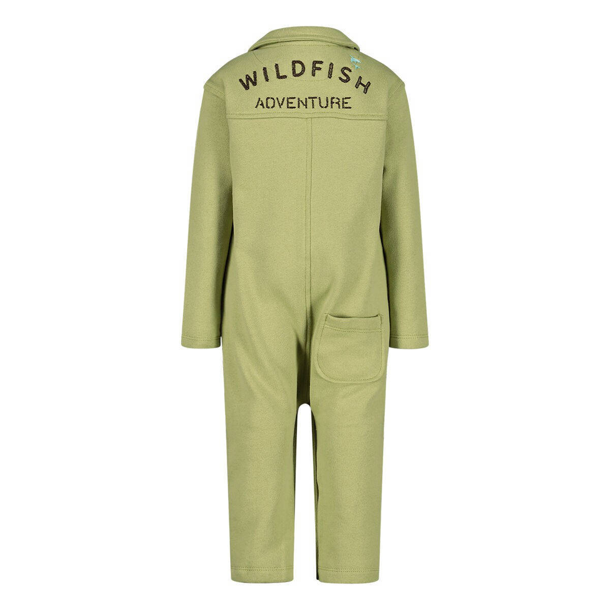 Wildfish jumpsuit van katoen olijfgroen