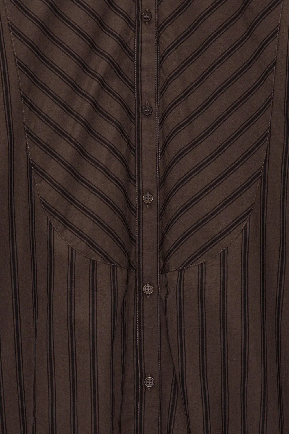 Moshi Moshi Mind  Lauren Stripe skjortekjole - brun/sort