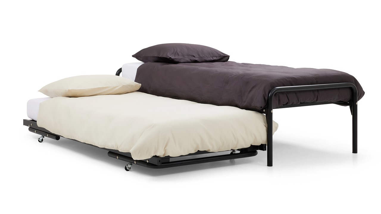 Bed met onderschuifbed Doppia zwart