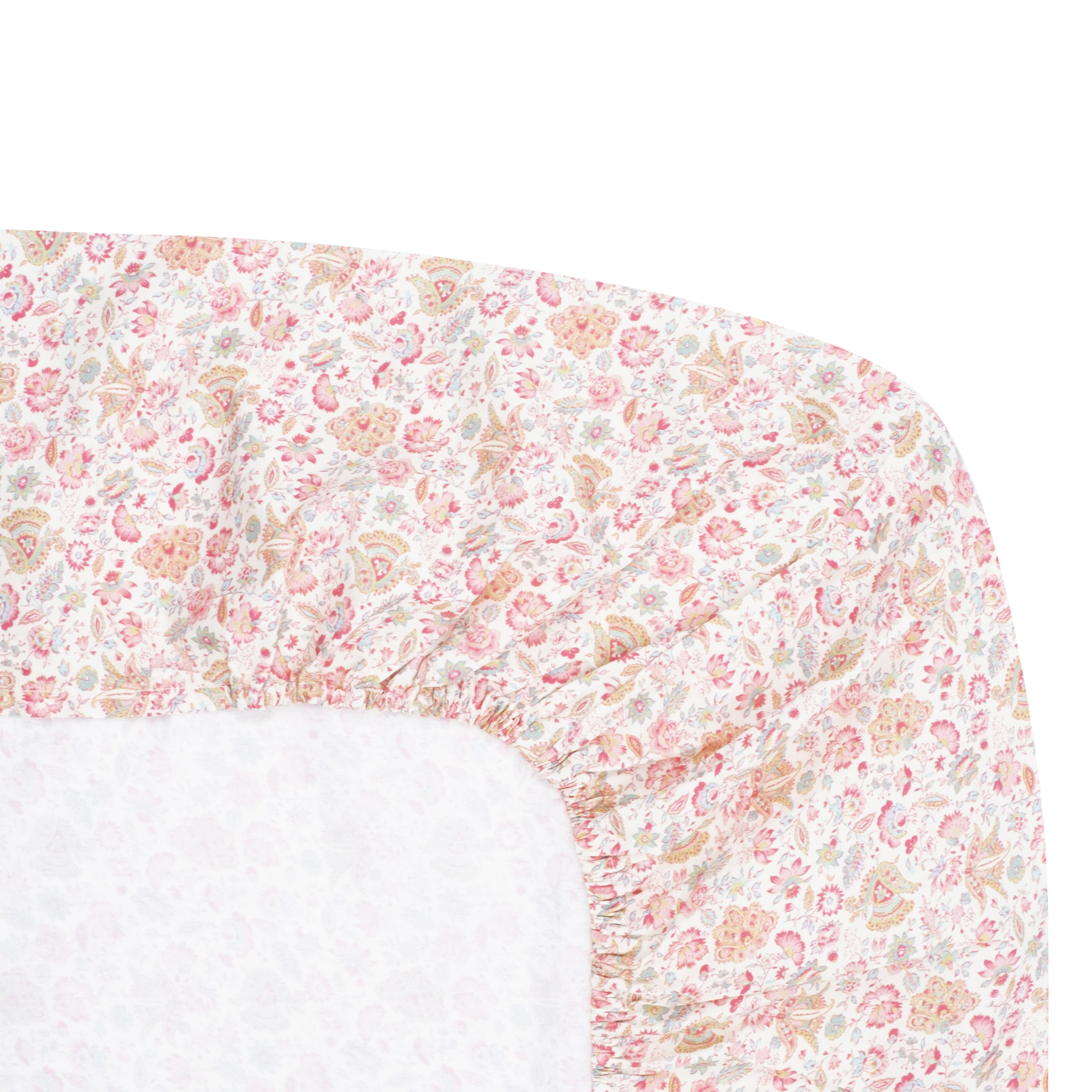 NICOLE - Drap-housse en coton bio imprimé | Beige
