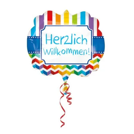amscan Folienballon Herzlich Willkommen