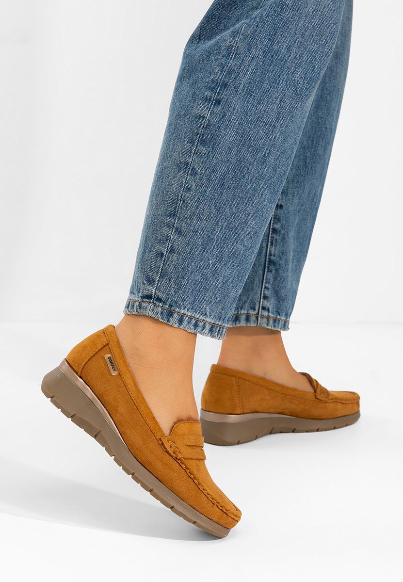 Mocassins femme à plateforme chameau Hazelia