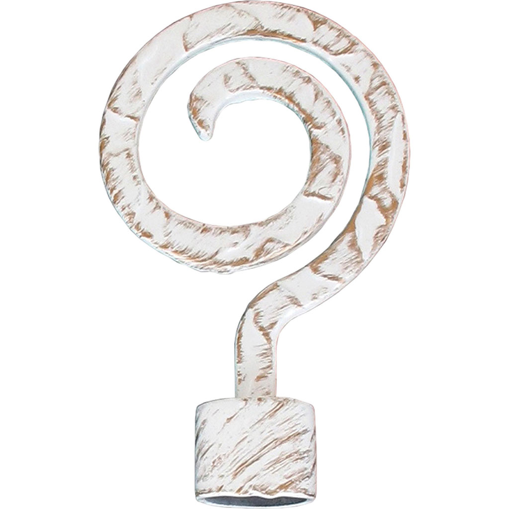 Lot de 2 embouts tringle fer forgé blanc or D 20mm