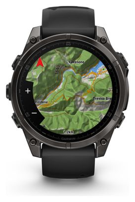 Montre GPS Garmin Fénix 8 AMOLED - 47 mm Sapphire Titane Carbon Gray DLC avec Bracelet en Silicone Noir Gris
