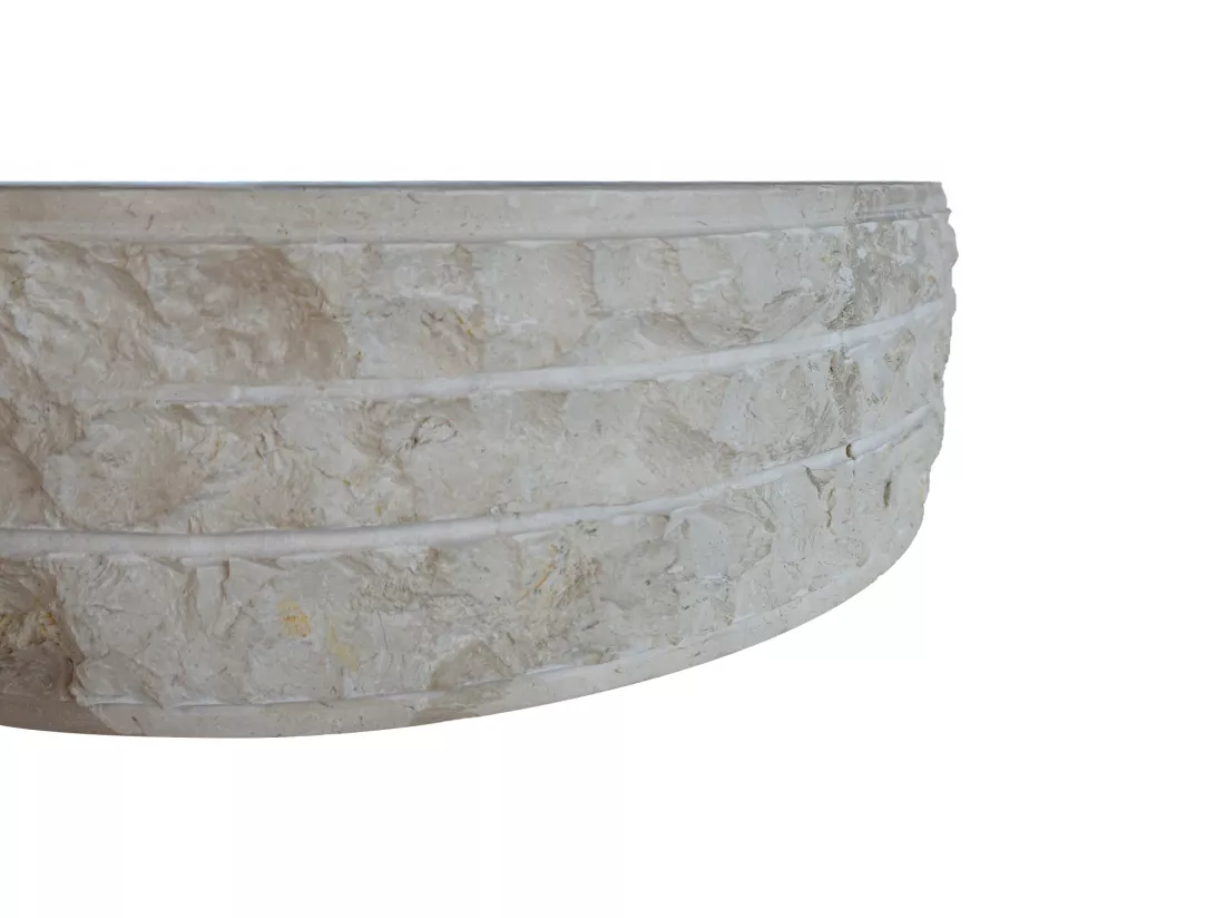 Vasque à poser en marbre - Coloris crème - D40 cm - CIRILA