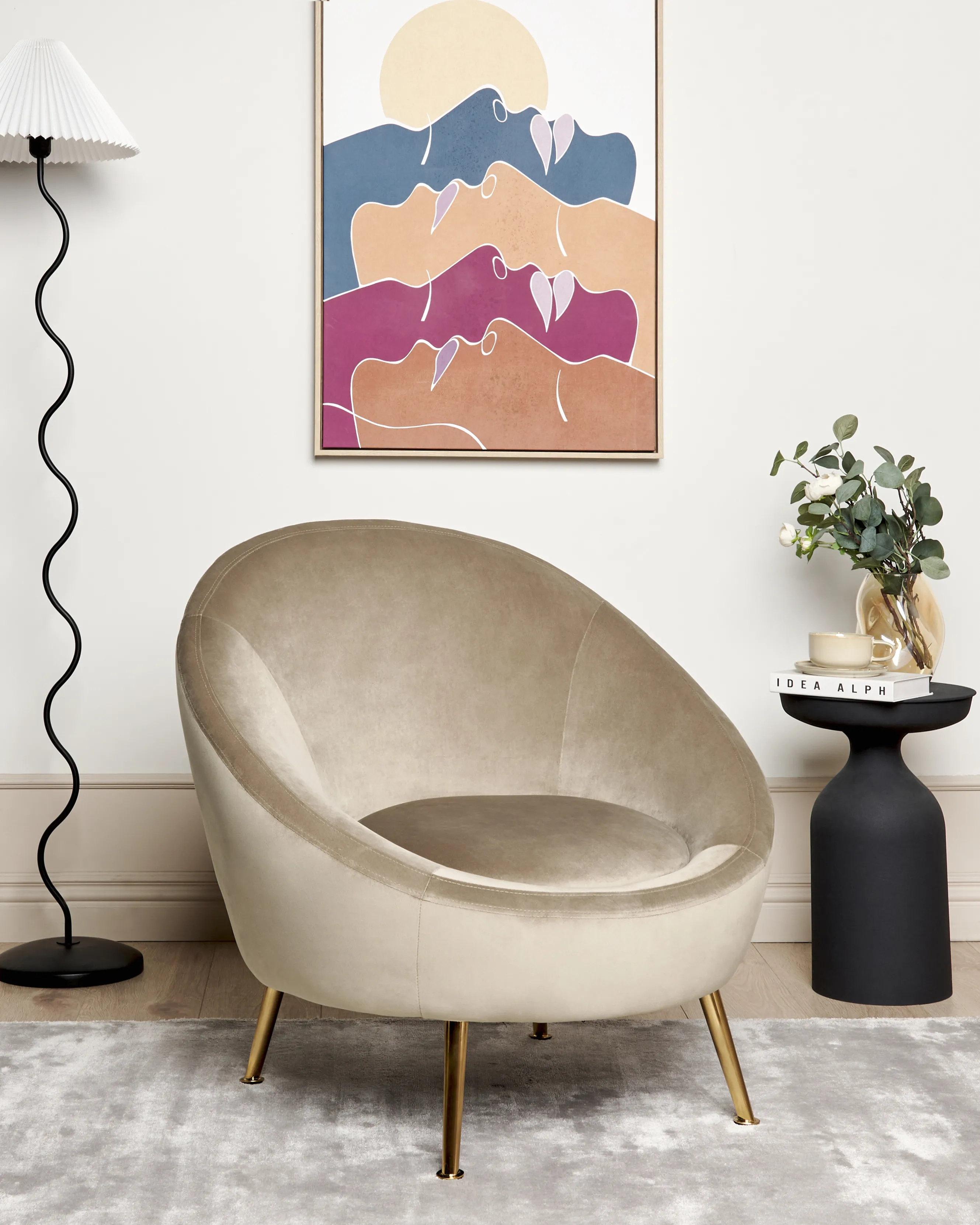 Fauteuil LANGA Fluweel Taupe