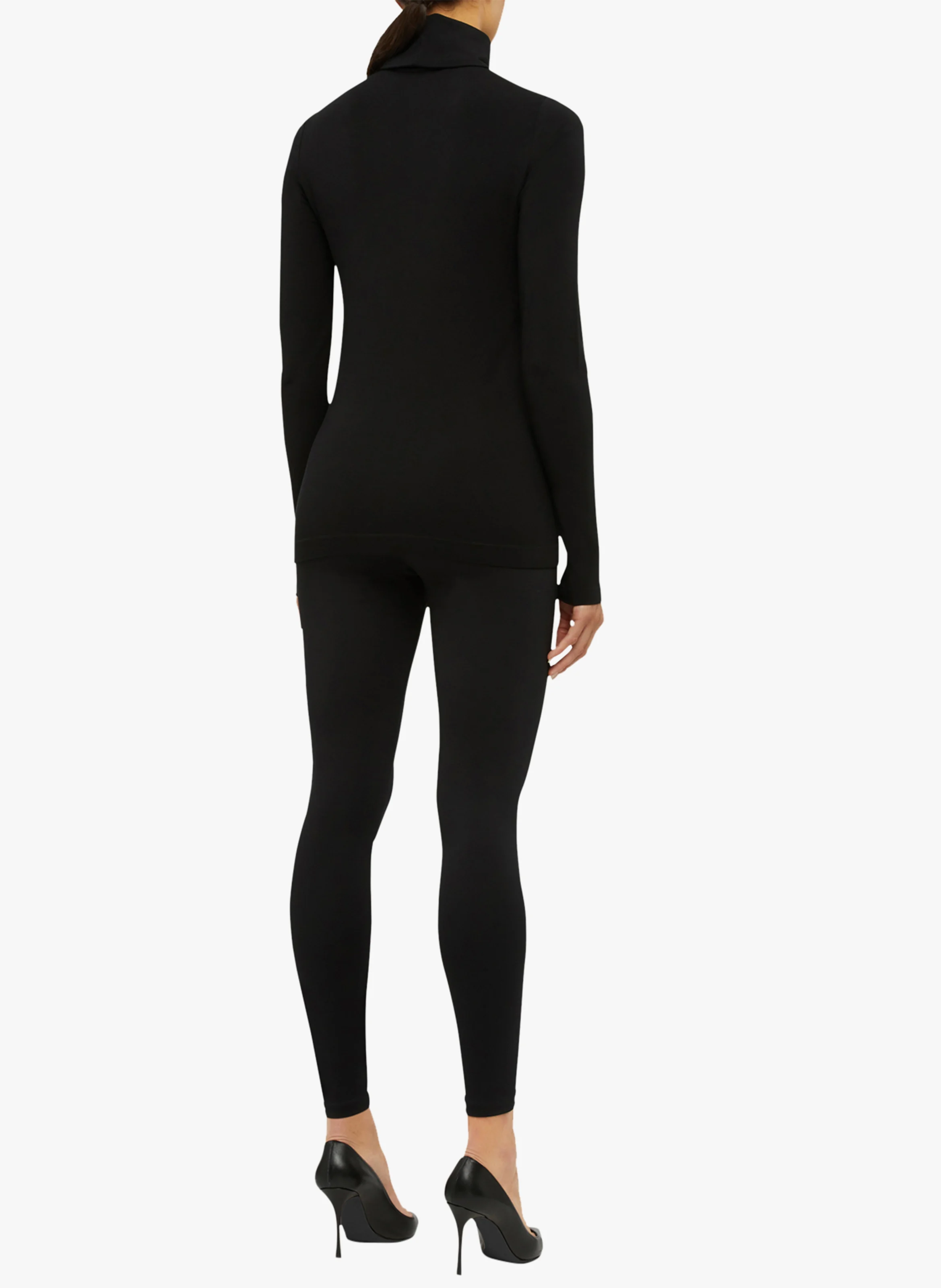 Aurora Pullover - Pull-over ajusté col roulé | Noir