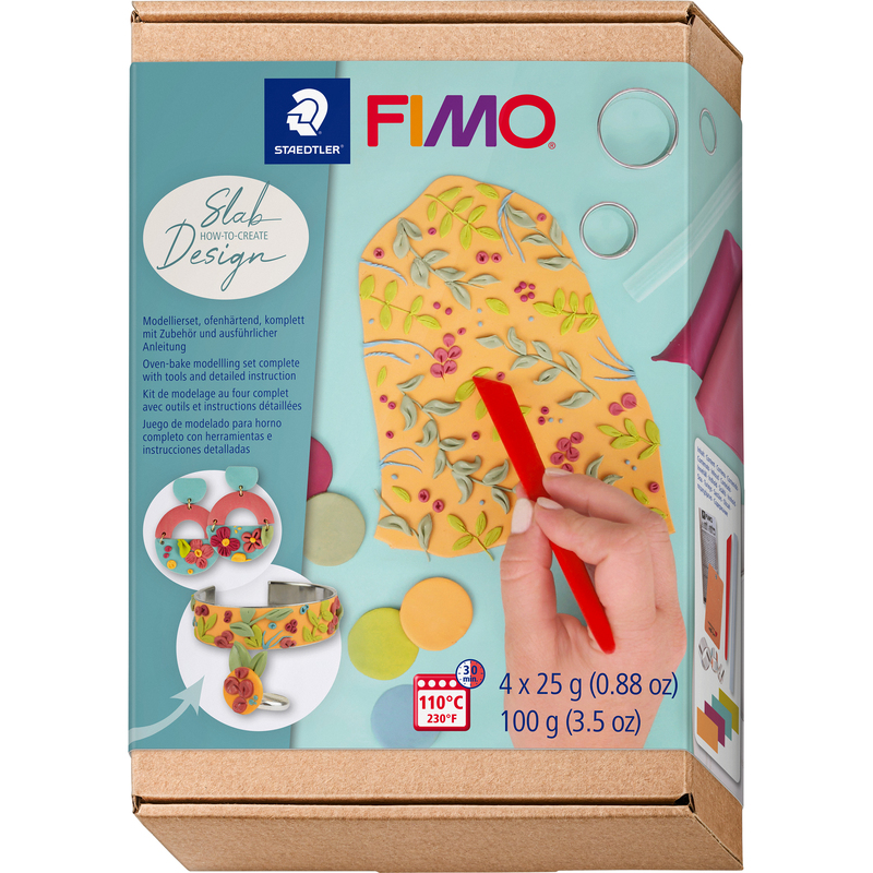 FIMO Modellierset soft, Slab Design, 4 x 25 g, assortiert