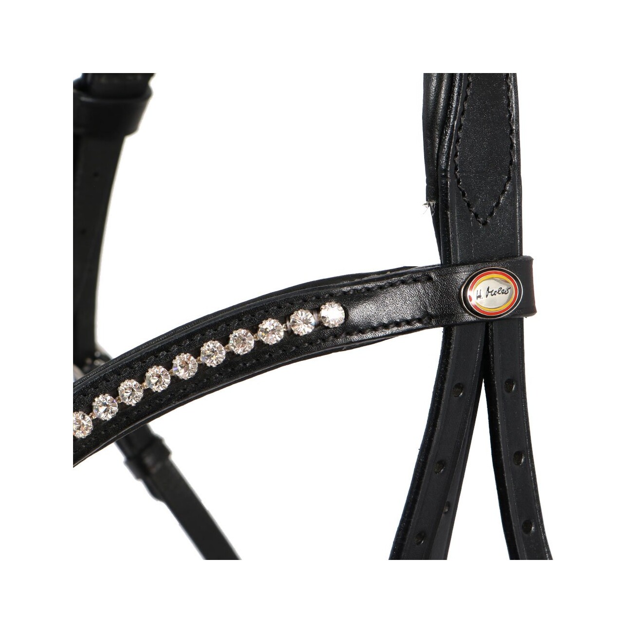 Hans Melzer Horse Equipment Hans Melzer Trense Hagen schwarz unterlegt LACK WB (Warmblut)
