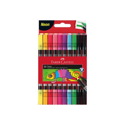 Faber-Castell Neon - 10 feutres double pointe (fine et épaisse)