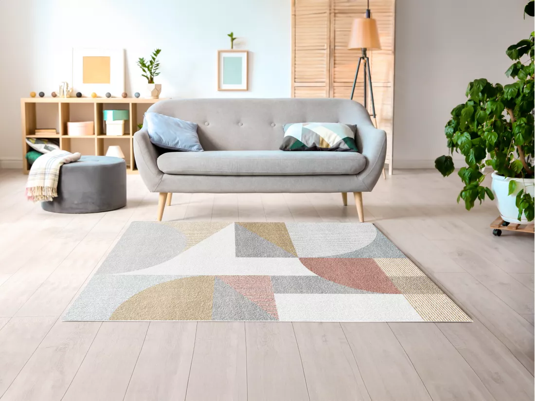 Tapis design à motifs abstraits - 160 x 230 cm - Multicolore - ORION