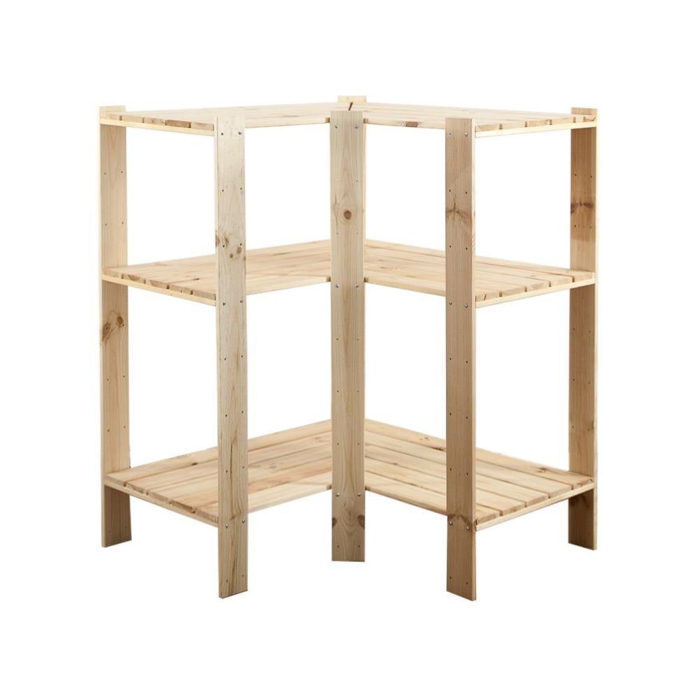 PROREGAL Hoekplank Woodland HxBxD 115 x 85 x 50 cm Plankbelasting 120 kg 3 planken Dennenhout Naturel