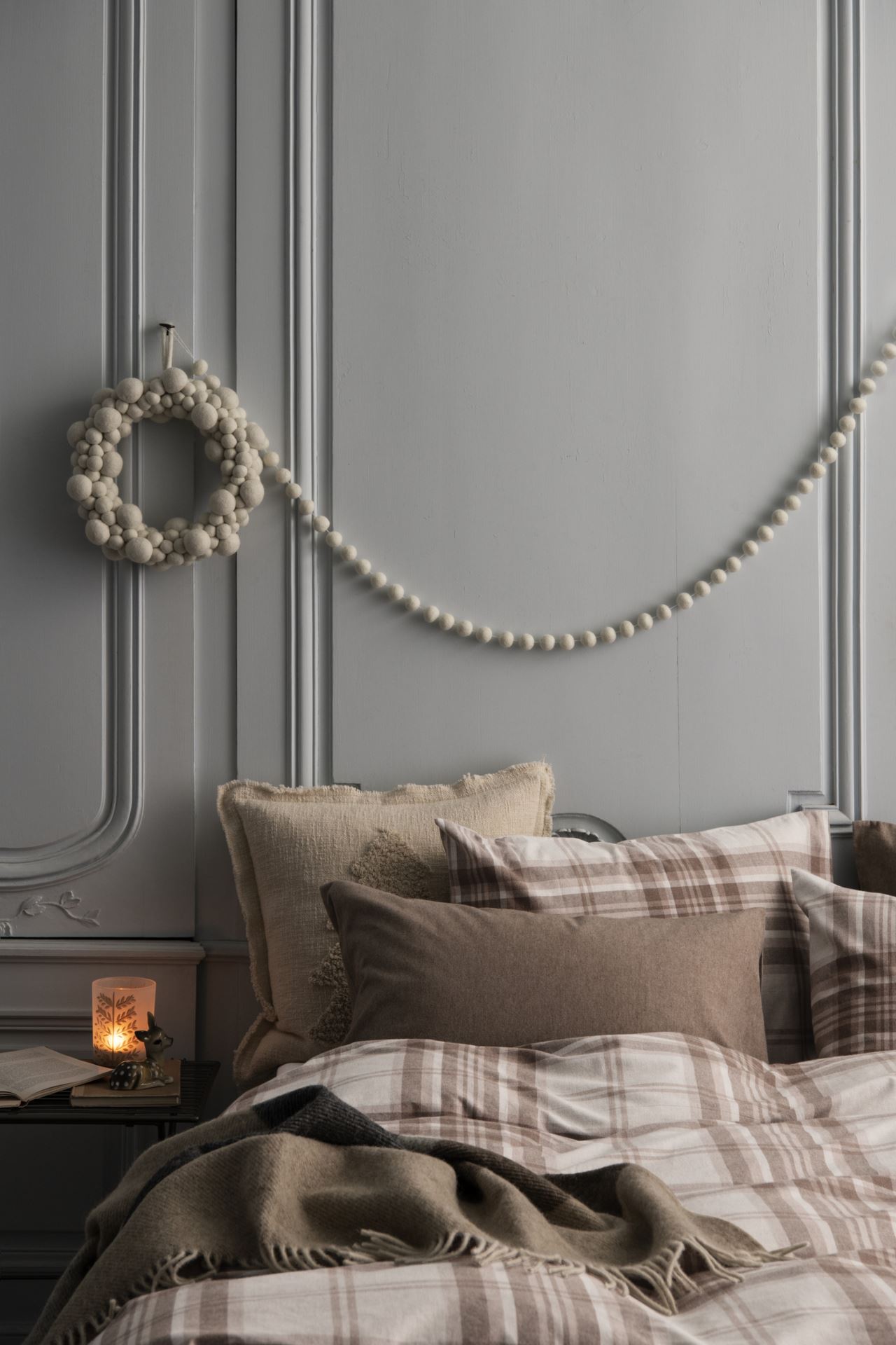Garnfarget flanell sengesett sand - 140x200 cm