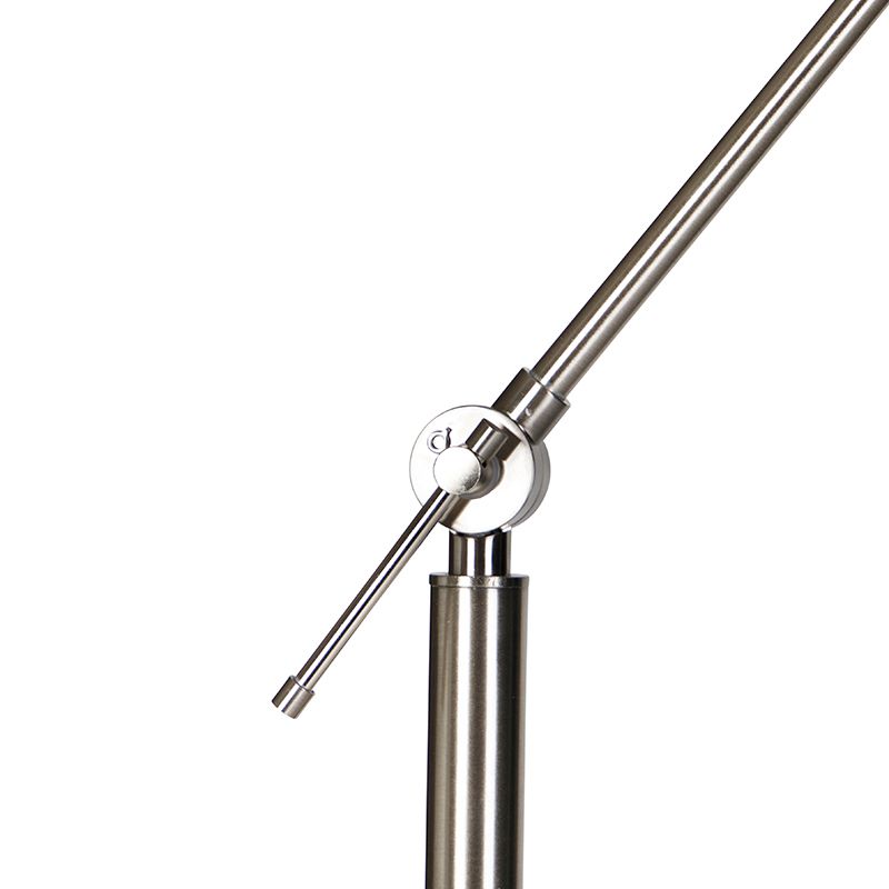 Moderne vloerlamp staal met kap taupe 45 cm - Editor
