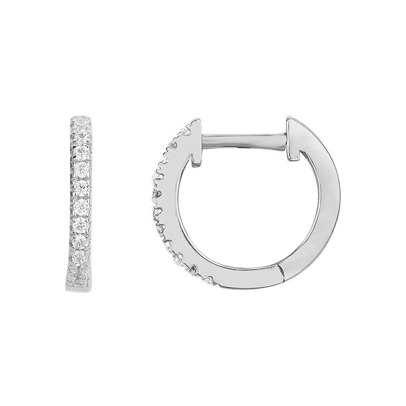 Créoles en Argent avec oxyde de zirconium blanc