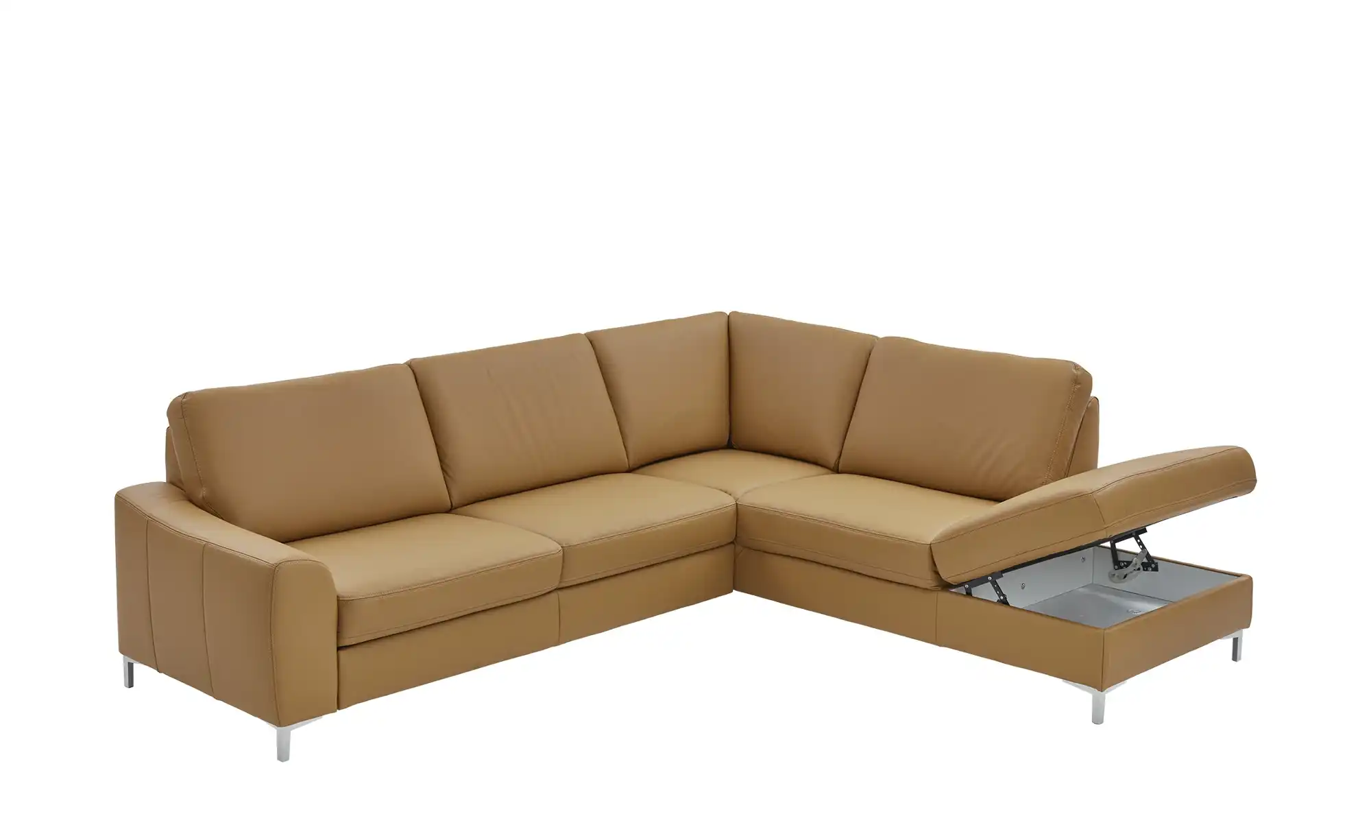 meinSofa Ecksofa mit Sitz und Rückenlehne aus Echtleder Lea
