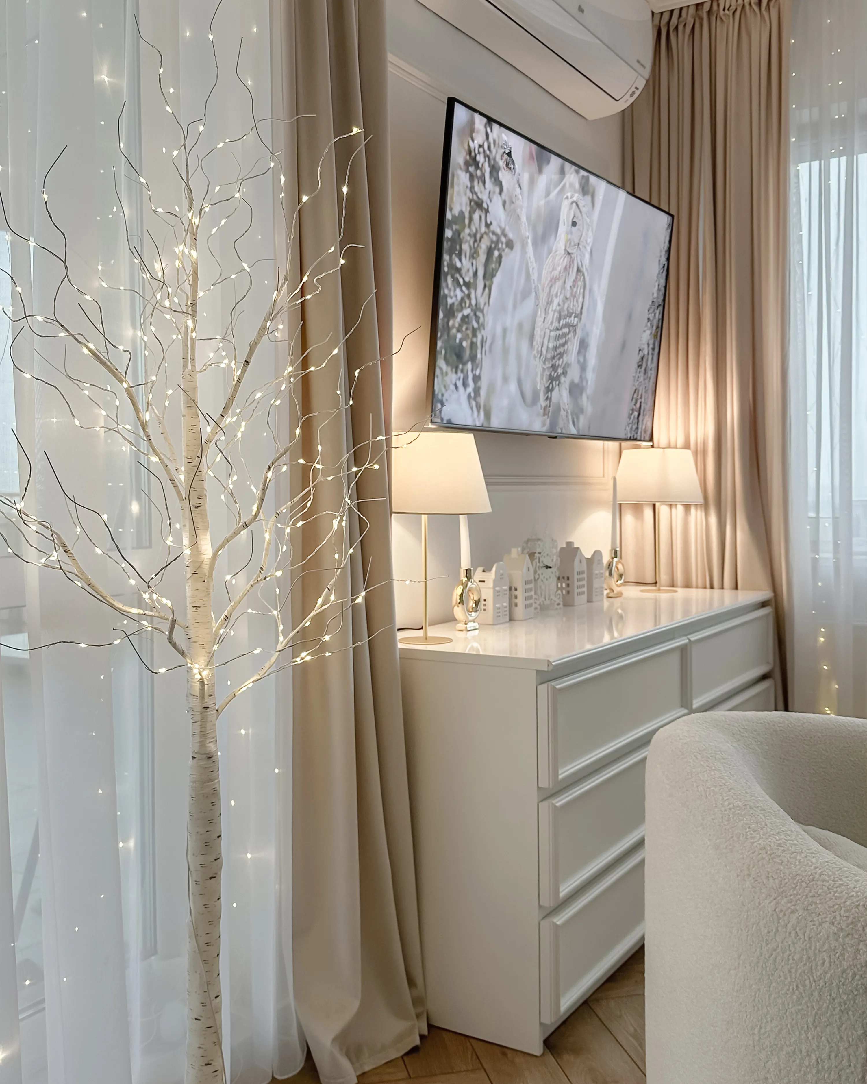 Buitendecoratie LED LAPPI Kerstboom 190 cm Wit