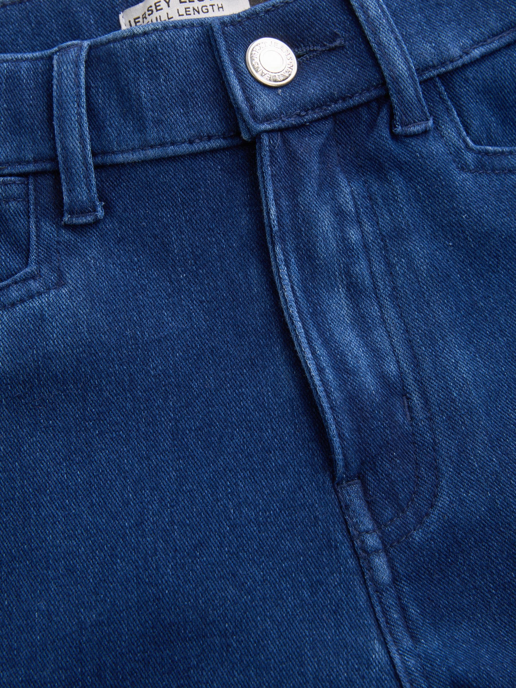 Donkerblauw - Jersey denim legging met gulpsluiting