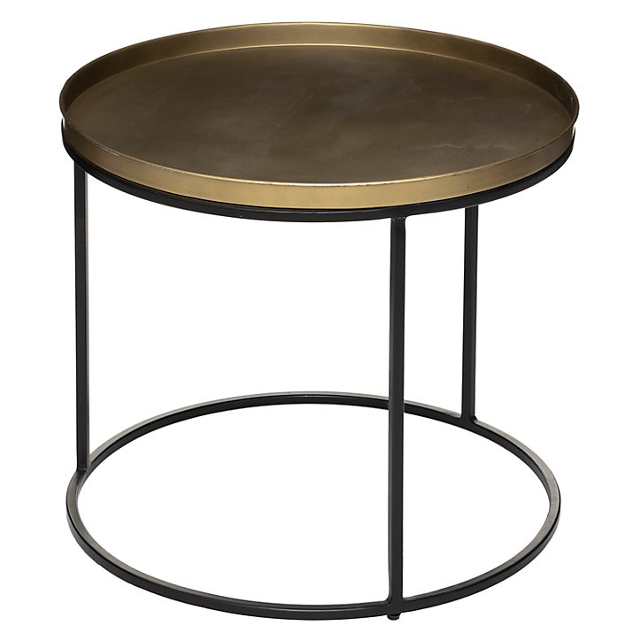 Lot de 2 tables gigognes Basile Atmosphera en métal dorée et noir