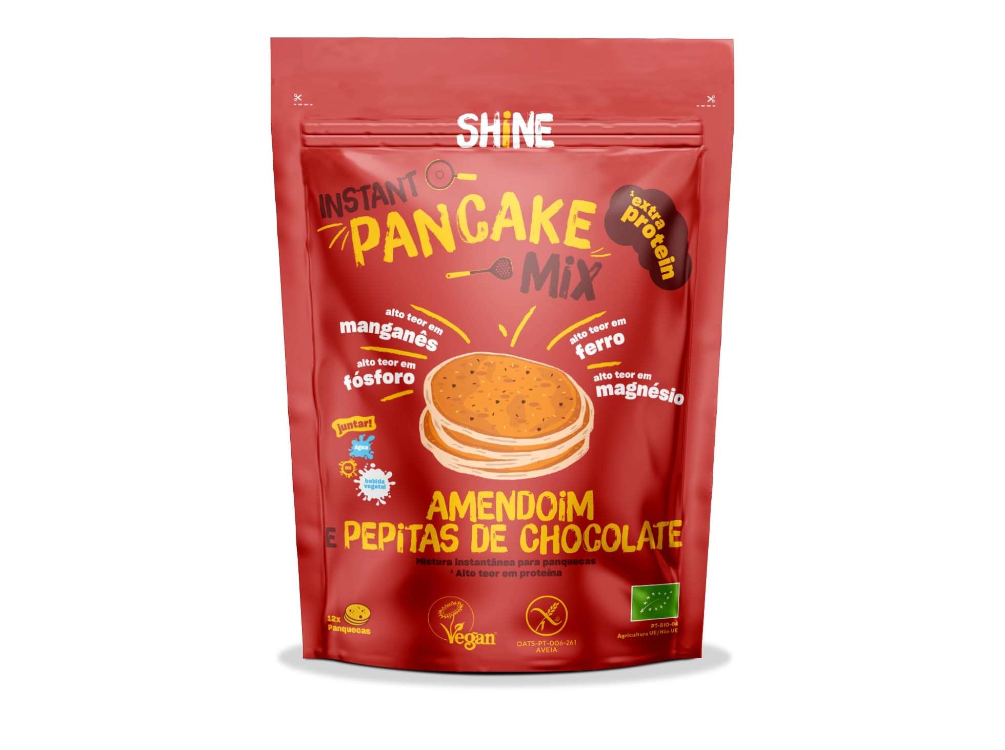 MIX PANQUECA INSTANTÂNEA SHINE AMEND CHOC BIO 300G